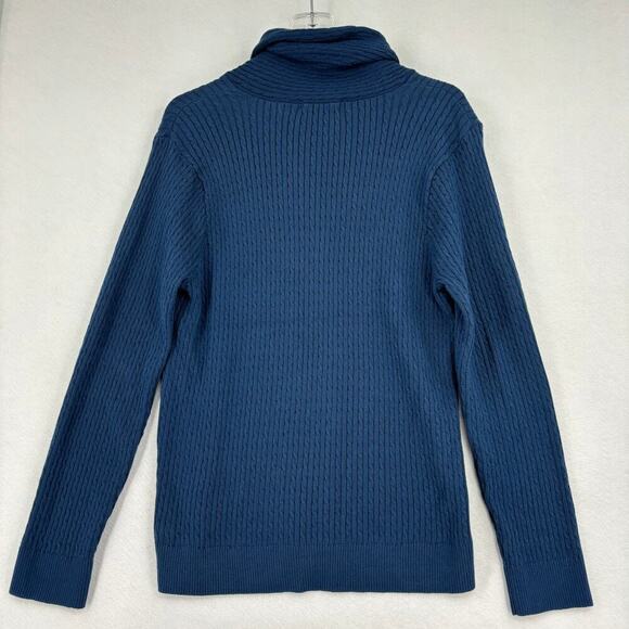 Jeanne Pierre Pullover Sweater Cable Ribbed Knit Cotton Blue Ridge Women's XL - Picture 6 of 8